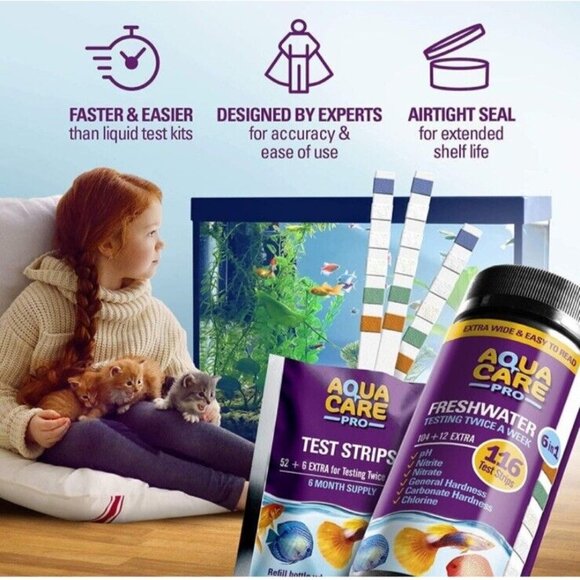 200 Strips Freshwater Aquarium Test Strips 6 in 1 Fish Tank Test Kit **READ** - Picture 3 of 7